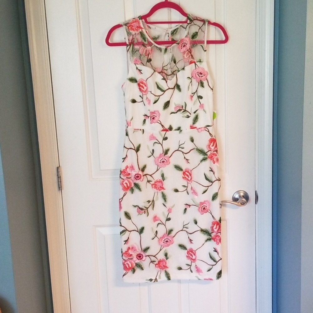 White Dress with Pink Flowers FINAL PRICE